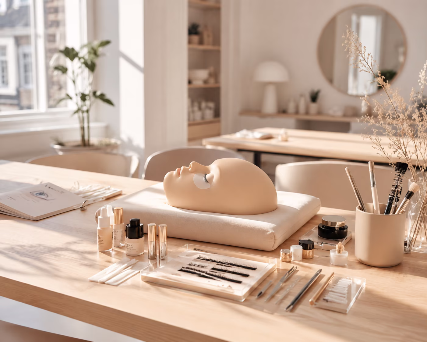 Beauty Star Academy underviser-arbejdsplads i Aarhus med træningshoved og værktøj