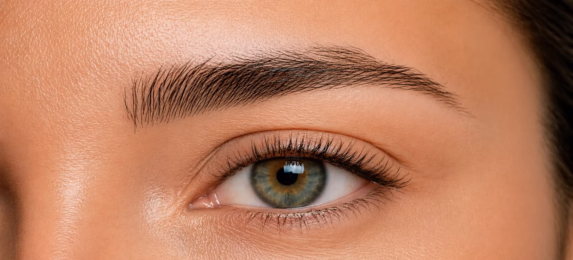 Før brow lift med naturlige bryn uden løft og formkorrektion