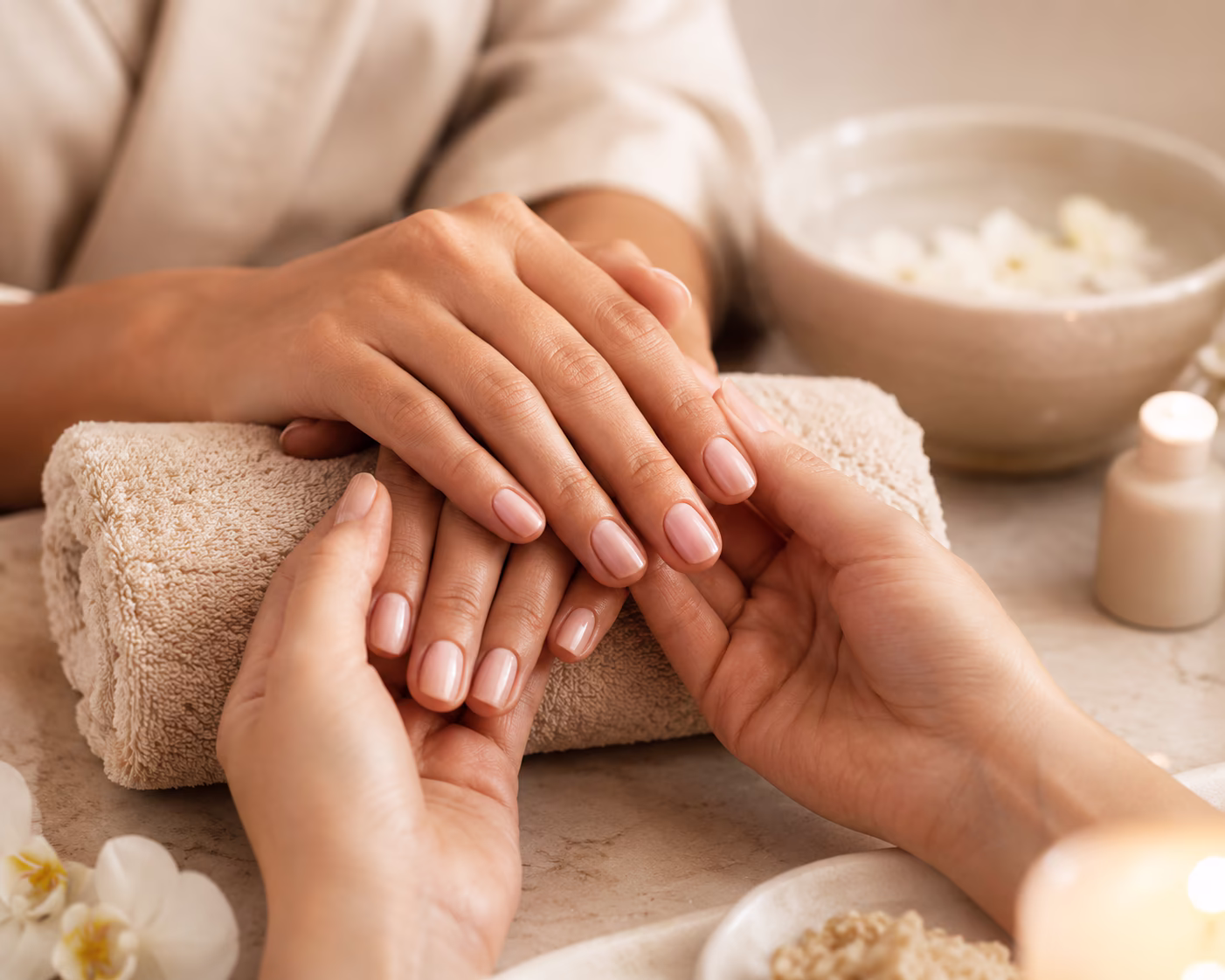CND Shellac-behandling på naturlige negle hos Beauty Star Aarhus