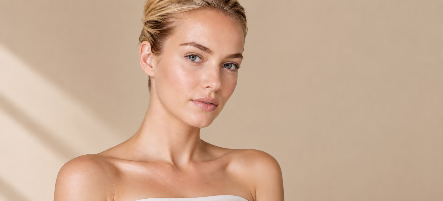 Lys, ubehandlet hud før spray tan.